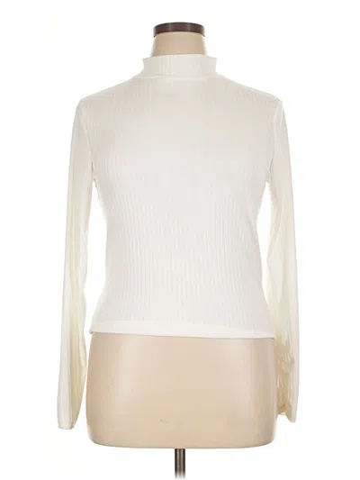 Pre-owned Ymi Long Sleeve Top Ivory Turtleneck Tops