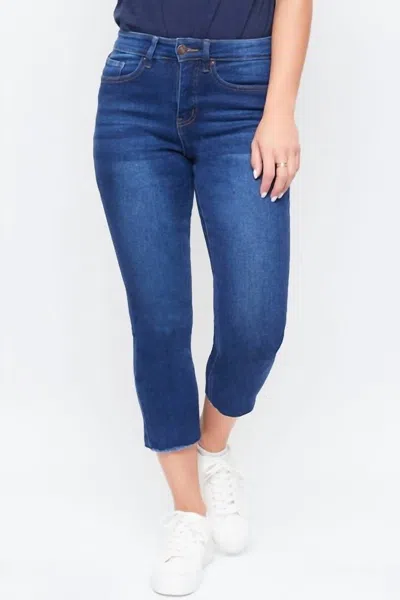Ymi Missy Hide Your Muffin Top Skinny Jean In Dark Indigo In Blue