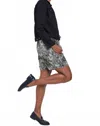 Ymi Patterned Shorts With Elastic Waist In Black Python In Black