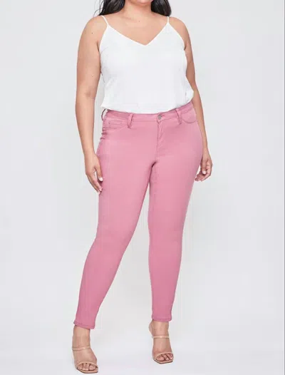 Ymi Plus Size Hyper Stretch Skinny Jean In Rose Bloom In Pink