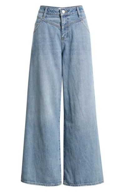 Ymi Relaxed Extra Baggy Wide Leg Jeans In Animal Print