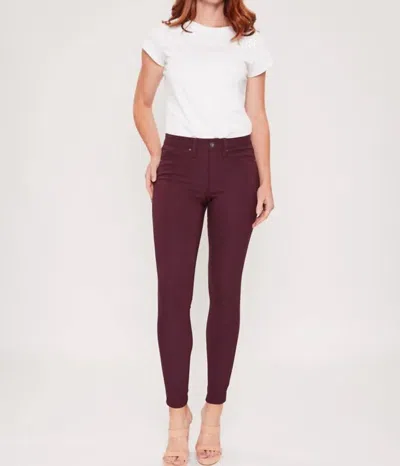 Ymi Royalty Mid-rise Hyperstretch Jean In Plum