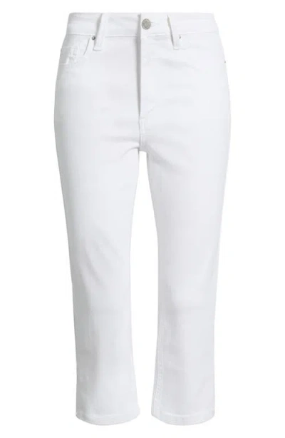 Ymi Side Slit High Waist Capri Jeans In White