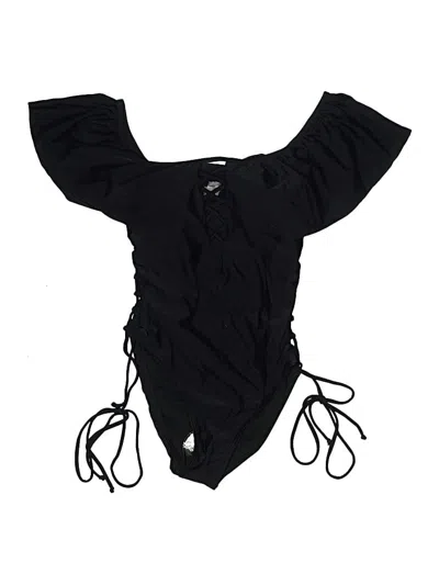 Pre-owned Ymi Swimsuit Top Black Solid Pattern Swimwear