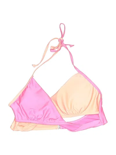 Pre-owned Ymi Swimsuit Top Pink Color Block Pattern Swimwear