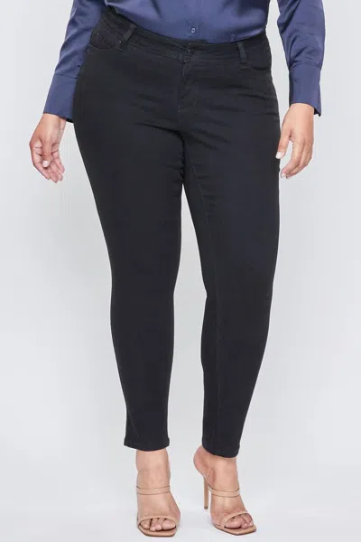 Ymi Wannabettabutt Mid-rise Skinny Jeans -plus In Black