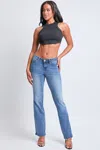 Ymi Women's Basic Low Rise Bootcut Jeans In Blue