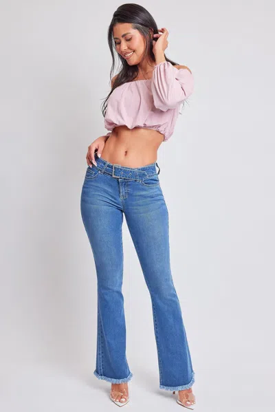 Ymi Women's Belted Flare Jeans