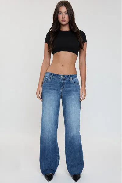 Ymi Women's Britney Low Rise Wide Leg Jeans In Blue