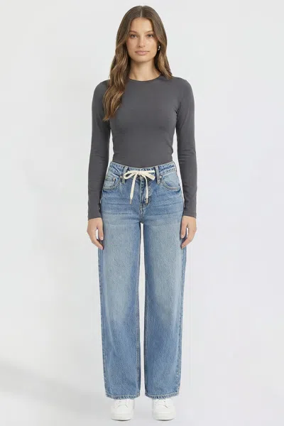 Ymi Women's Britney Tie Front Jeans In Blue