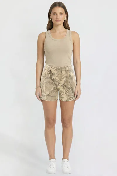 Ymi Women's Bull Denim Printed Shorts In Multi