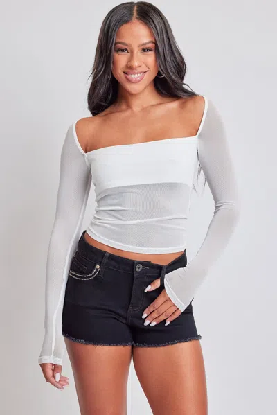 Ymi Women's Frayed Heavy Stitch Shorts In Black