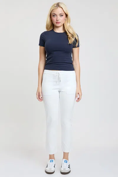 Ymi Women's High Rise Pull On Straight Jogger In White