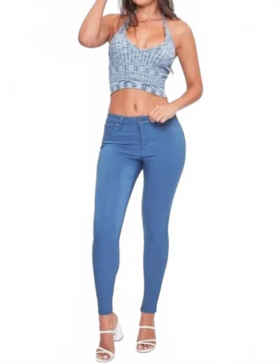 Ymi Women's Hyper Stretch Colored Jeans In Blue