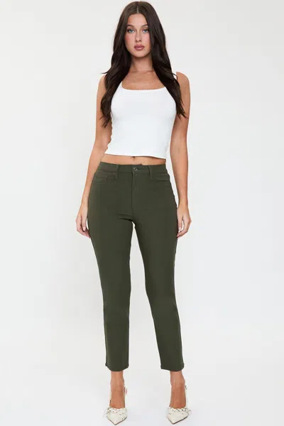 Ymi Women's Hyperstretch Cropped Straight Pants In Green