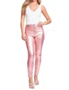 Ymi Women's Lina High-rise Metallic Skinny Jean In Rose Gold In Multi