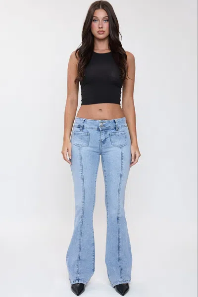 Ymi Women's Patch Pocket Flare Jeans