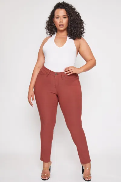Ymi Women's Plus Hyperstretch Skinny Pants In Brown