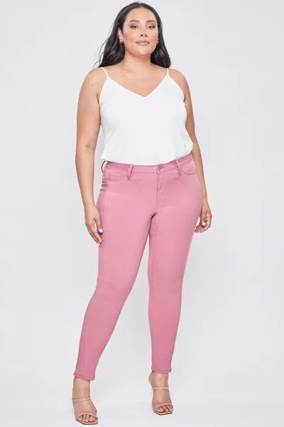 Ymi Women's Plus Hyperstretch Skinny Pants In Pink