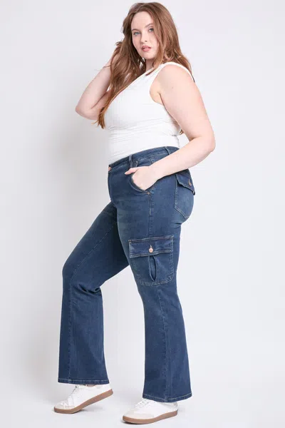 Ymi Women's Plus Low Rise Straight Skater Jeans In Blue