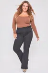 Ymi Women's Plus Size Basic Flare Jeans In Black