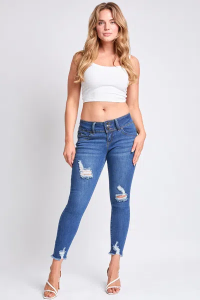 Ymi Women's Sustainable Wannabettabutt Ankle Jeans In Blue