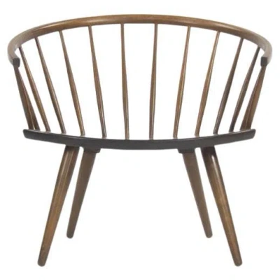 Pre-owned Yngve Ekström Round Chair By Yngve Ekstrom Arka Vintage Maple Armchair, Made In Sweden In Brown