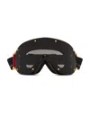 Yniq Eyewear Model Four Goggle In Black & Gold