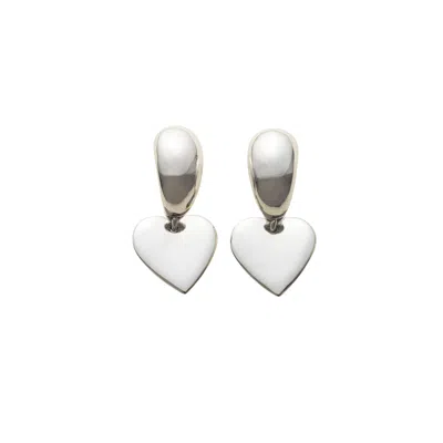Yoaa Women's Catch Heart Earring ,sterling Silver