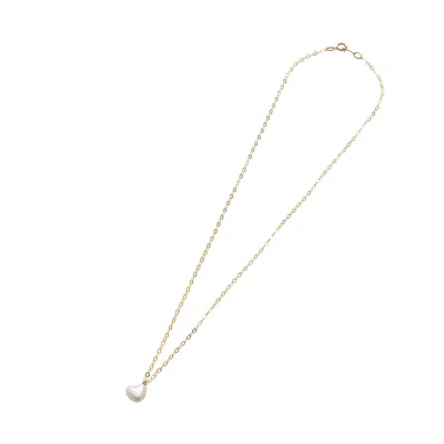 Yoaa Women's Heart Akoya Pearl Necklace,gold