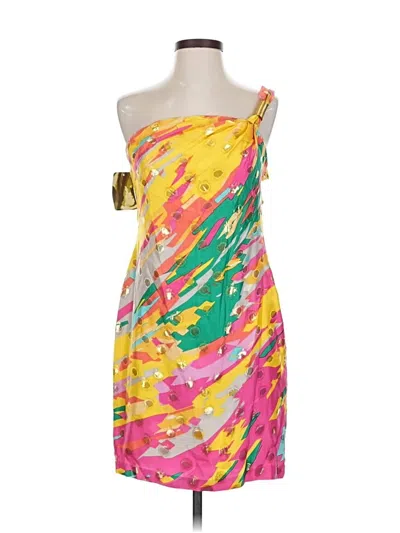 Pre-owned Yoana Baraschi Cocktail Dress In Yellow