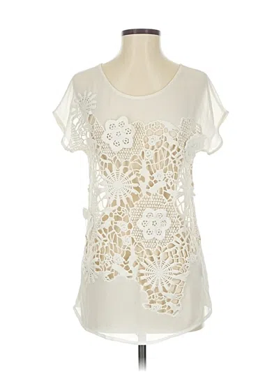 Pre-owned Yoana Baraschi Short Sleeve Blouse In White
