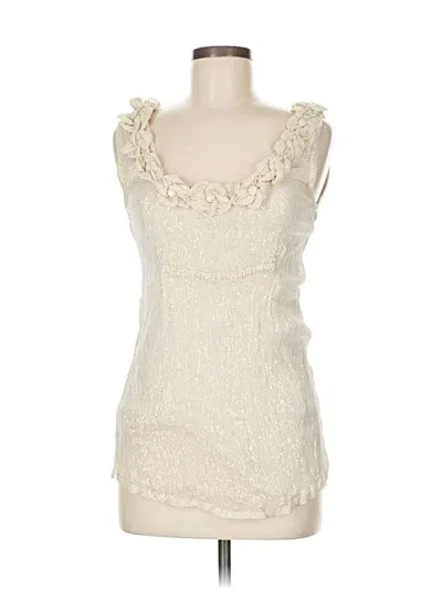 Pre-owned Yoana Baraschi Sleeveless Top Ivory Sweetheart Neckline Tops In White