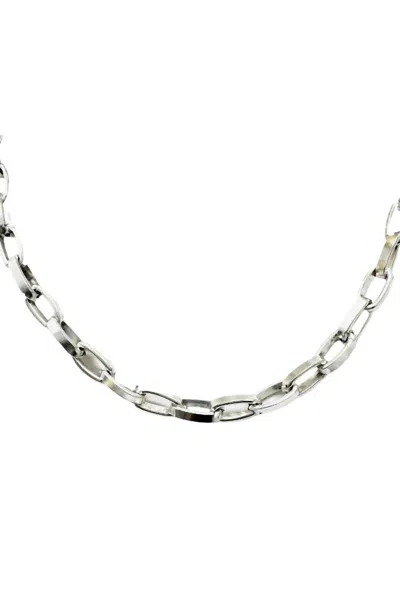 Yochi Women's Large Link Chain Necklace In Silver