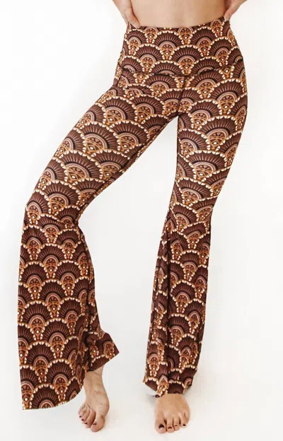 Yoga Democracy Bell Bottoms In Art Deco In Brown