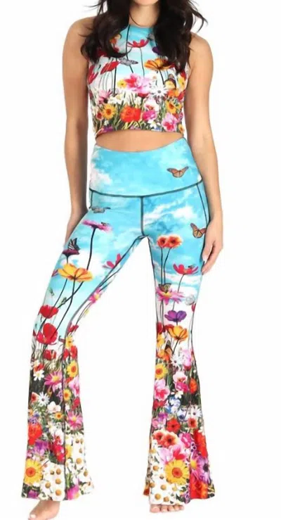 Yoga Democracy Bell Bottoms In Flower Bomb In Multi