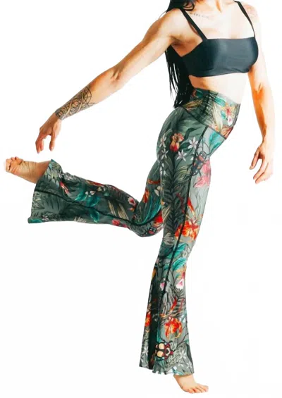 Yoga Democracy Bell Bottoms In Green Thumb In Multi