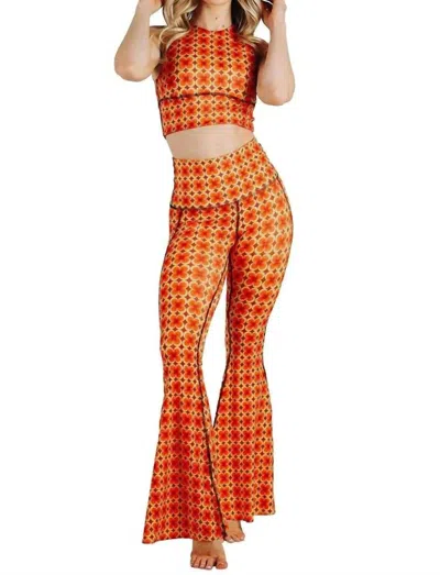 Yoga Democracy Bell Bottoms In Groovy Girl Printed In Multi