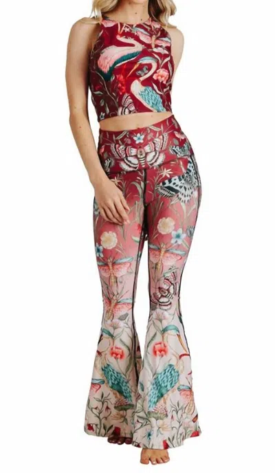 Yoga Democracy Bell Bottoms In Pretty In Pink In Burgundy
