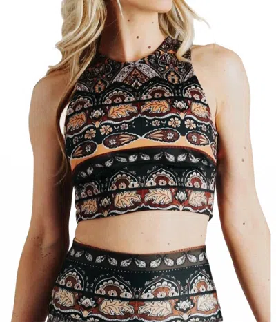 Yoga Democracy Free Range Sports Bra In Espresso Yourself In Multi
