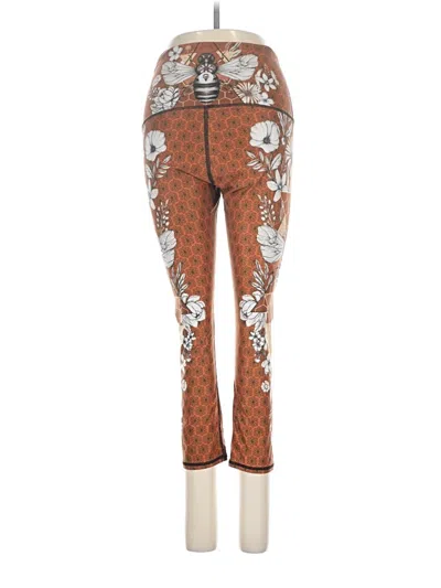 Pre-owned Yoga Democracy Leggings In Brown