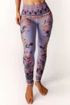 Yoga Democracy Printed Yoga Leggings In Lavender Love In Multi
