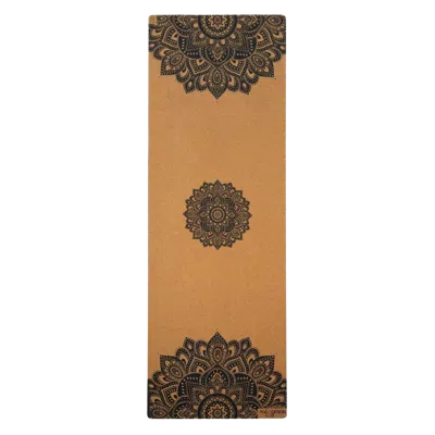 Yoga Design Lab Cork Yoga Mat 1.5mm - Mandala Black In Transparent