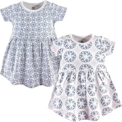 Yoga Sprout Babies'  Comfy Cotton Dresses In Blue