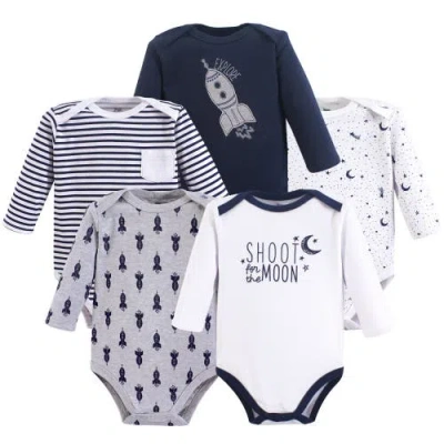 Yoga Sprout Babies'  Five-piece Set Of Infant Long-sleeve Bodysuits In Blue