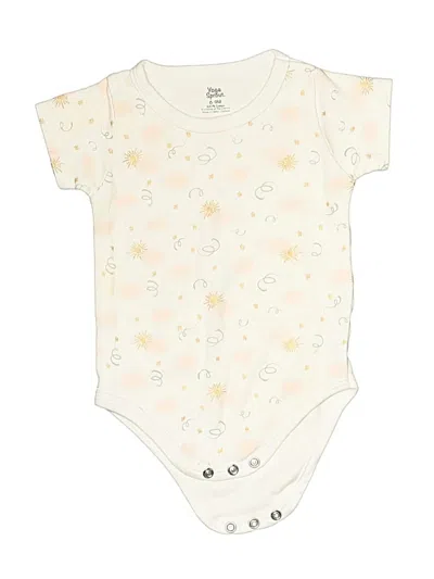 Pre-owned Yoga Sprout Babies' Short Sleeve Onesie In Ivory
