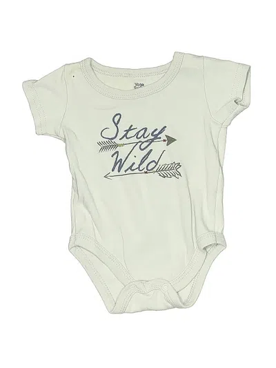 Pre-owned Yoga Sprout Babies' Short Sleeve Onesie In White