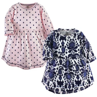Yoga Sprout Babies'  Twin Long-sleeve Dress Bundle In Blue