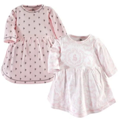 Yoga Sprout Babies'  Twin Long-sleeve Dress Bundle In Pink