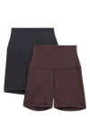 Yogalicious 2-pack Elastic Free Super High Waist Bike Shorts In Multi